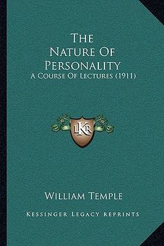 portada the nature of personality: a course of lectures (1911)