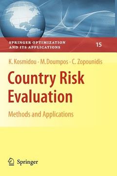 portada country risk evaluation: methods and applications (en Inglés)