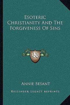 portada esoteric christianity and the forgiveness of sins (en Inglés)