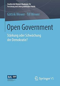 portada Open Government: Stärkung Oder Schwächung der Demokratie? (in German)