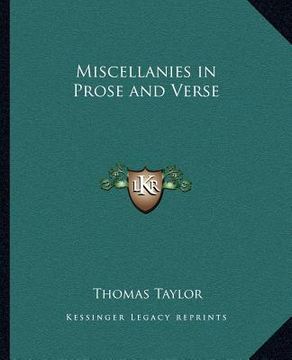 portada miscellanies in prose and verse (en Inglés)