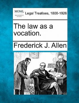 portada the law as a vocation. (in English)