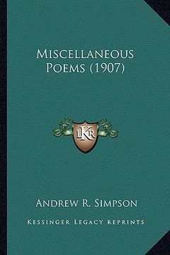 portada miscellaneous poems (1907)