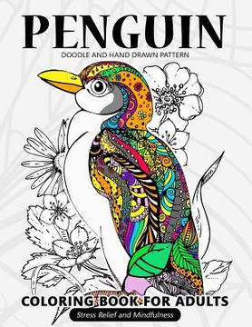 portada Penguin Coloring Book for Adults: Stress-relief Coloring Book For Grown-ups 