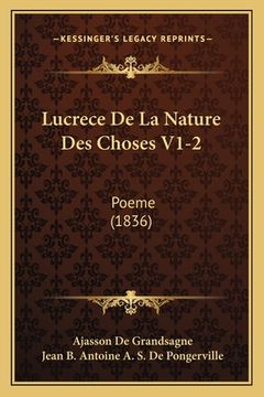 portada Lucrece De La Nature Des Choses V1-2: Poeme (1836) (en Francés)