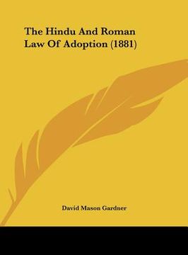 portada the hindu and roman law of adoption (1881)