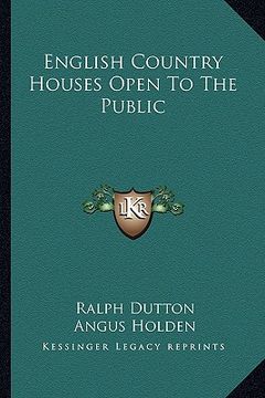 portada english country houses open to the public (en Inglés)