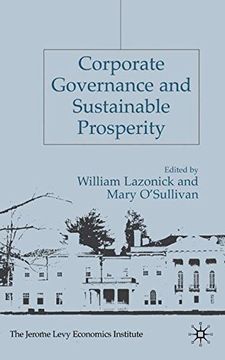 portada Corporate Governance and Sustainable Prosperity (Jerome Levy Economics Institute) (en Inglés)