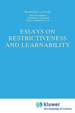 portada essays on restrictiveness and learnability (en Inglés)