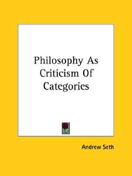 portada philosophy as criticism of categories (en Inglés)