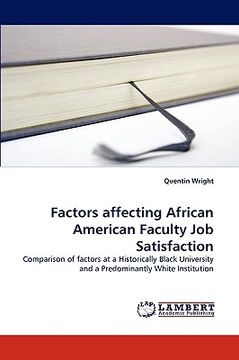 portada factors affecting african american faculty job satisfaction (en Inglés)