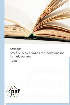 portada Valere Novarina: Une Ecriture de La Subversion