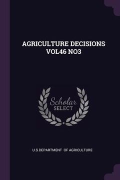 portada Agriculture Decisions Vol46 No3 (en Inglés)