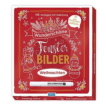 portada Trötsch Wunderschöne Fensterbilder mit Kreidemarker Mappe mit Vorlagen und Kreidemarker Weihnachten (en Alemán)