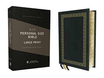 portada Niv, Personal Size Bible, Large Print, Premium Goatskin Leather, Green, Premier Collection, Black Letter, Gauffered Edges, Comfort Print (in English)