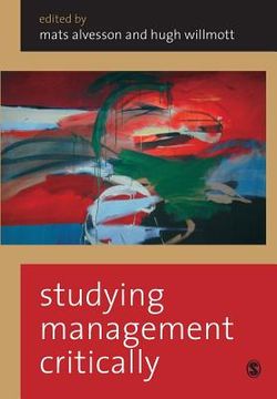 portada studying management critically (en Inglés)