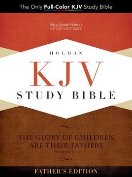 portada kjv study bible, father's edition black/tan leathertouch