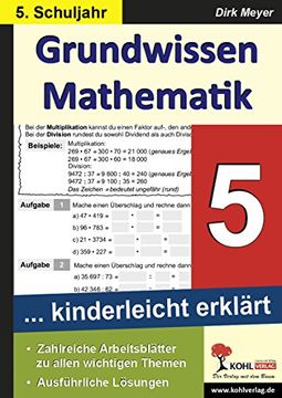 portada Grundwissen Mathematik 5. Schuljahr: ... kinderleicht erklärt. Mit Lösungen (in German)
