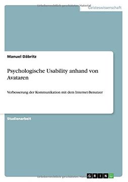 portada Psychologische Usability anhand von Avataren (German Edition)