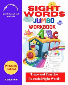 portada Sight Words Jumbo Workbook: Trace and Practice Essential Words (for Pre K, Kindergarten, Toddlers)