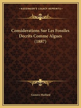 portada Considerations Sur Les Fossiles Decrits Comme Algues (1887) (en Francés)