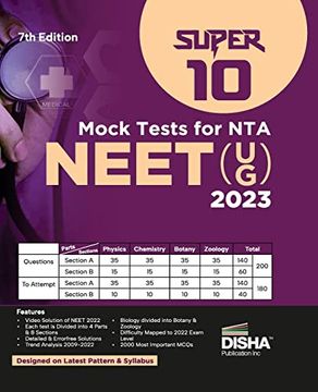portada Super 10 Mock Tests for New Pattern NTA NEET (UG) 2023 - 7th Edition Physics, Chemistry, Biology - PCB Optional Questions 5 Statement MCQs Mock Tests (en Inglés)