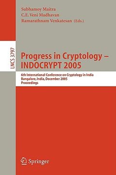 portada progress in cryptology - indocrypt 2005: 6th international conference on cryptology in india, bangalore, india, december 10-12, 2005, proceedings (in English)