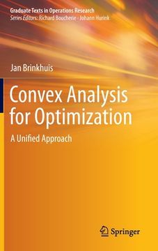 portada Convex Analysis for Optimization: A Unified Approach (in English)
