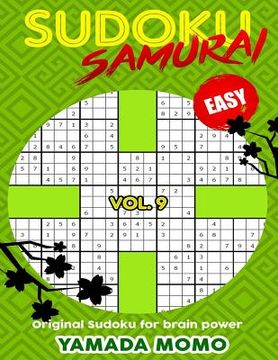 portada Sudoku Samurai Easy: Original Sudoku For Brain Power Vol. 9: Include 500 Puzzles Sudoku Samurai Easy Level (in English)
