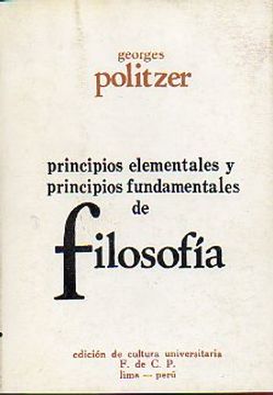 portada principios elementales y principios fundamentales de filosofía.