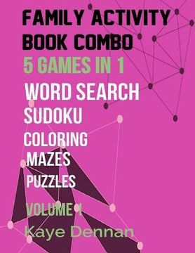 portada Family Activity Book Combo: Word Search Maze Puzzle Sudoku And Coloring (en Inglés)