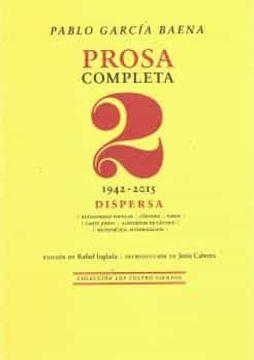 portada Prosa Completa 2 (1942-2015)