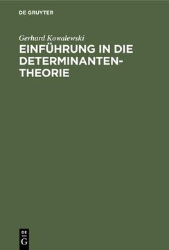 portada Einführung in die Determinantentheorie: Einschließlich der Unendlichen und der Fredholmschen Determinanten (en Alemán)