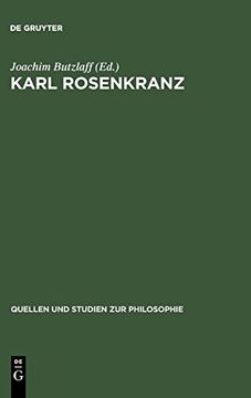 portada Karl Rosenkranz (Quellen und Studien zur Philosophie, Band 37) (en Inglés)