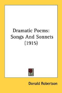 portada dramatic poems: songs and sonnets (1915) (en Inglés)