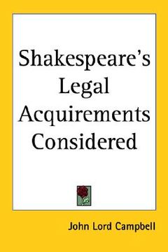 portada shakespeare's legal acquirements considered (en Inglés)