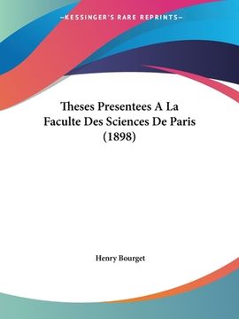portada Theses Presentees A La Faculte Des Sciences De Paris (1898) (en Francés)