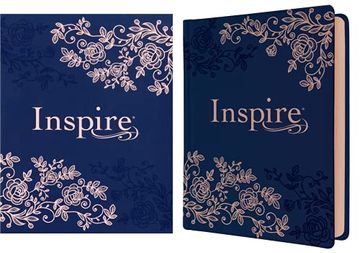 portada Nlt Inspire Bible (Hardcover Leatherlike, Navy): The Bible for Coloring & Creative Journaling 