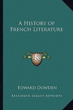 portada a history of french literature (en Inglés)