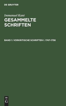 portada Vorkritische Schriften i. 1747-1756 (German Edition) [Hardcover ] (in German)