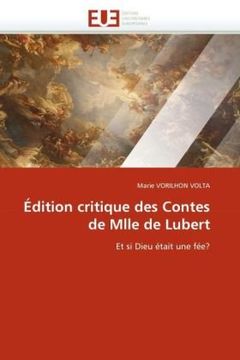 portada Edition Critique Des Contes de Mlle de Lubert
