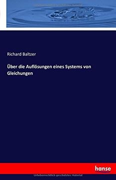 portada Über die Auflösungen eines Systems von Gleichungen (German Edition)