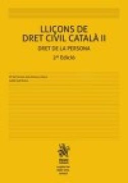 portada Lliçons De Dret Civil Catala Ii Dret De La Persona 2ª Edicio 2018 (in Spanish)