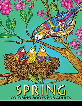 portada Spring Coloring Books for Adults: Coloring Book Easy, Fun, Beautiful Coloring Pages (in English)