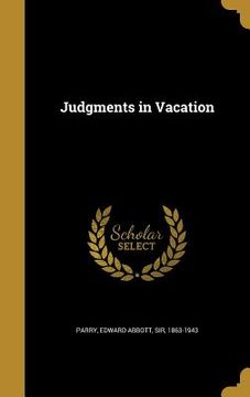 portada Judgments in Vacation
