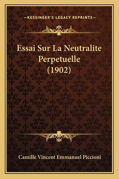 portada Essai Sur La Neutralite Perpetuelle (1902) (in French)