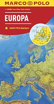 portada Marco Polo Länderkarte Europa, Physisch 1: 2 500 000 (Marco Polo Länderkarten) (en Alemán)