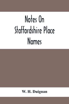 portada Notes On Staffordshire Place Names (in English)