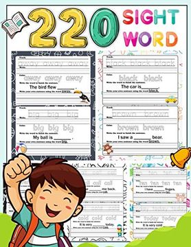 portada 220 Sight Word: High-Frequency Sight Word Worksheets 5 Level for Pre-Primer Primer First Second and Third or Preschoolers to 3rd Grade That are key to Reading Success (en Inglés)