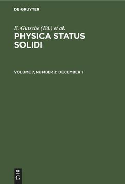 portada Physica Status Solidi, Volume 7, Number 3, December 1 